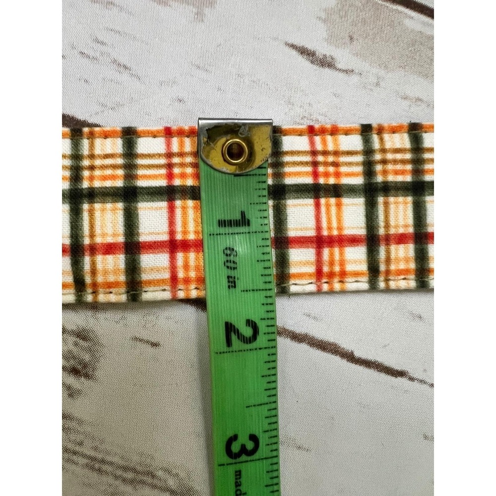 Wylie Wags Dog Collar Orange Green Plaid Adjustable 1.5 Inch Wide L/XL - Picture 4 of 6